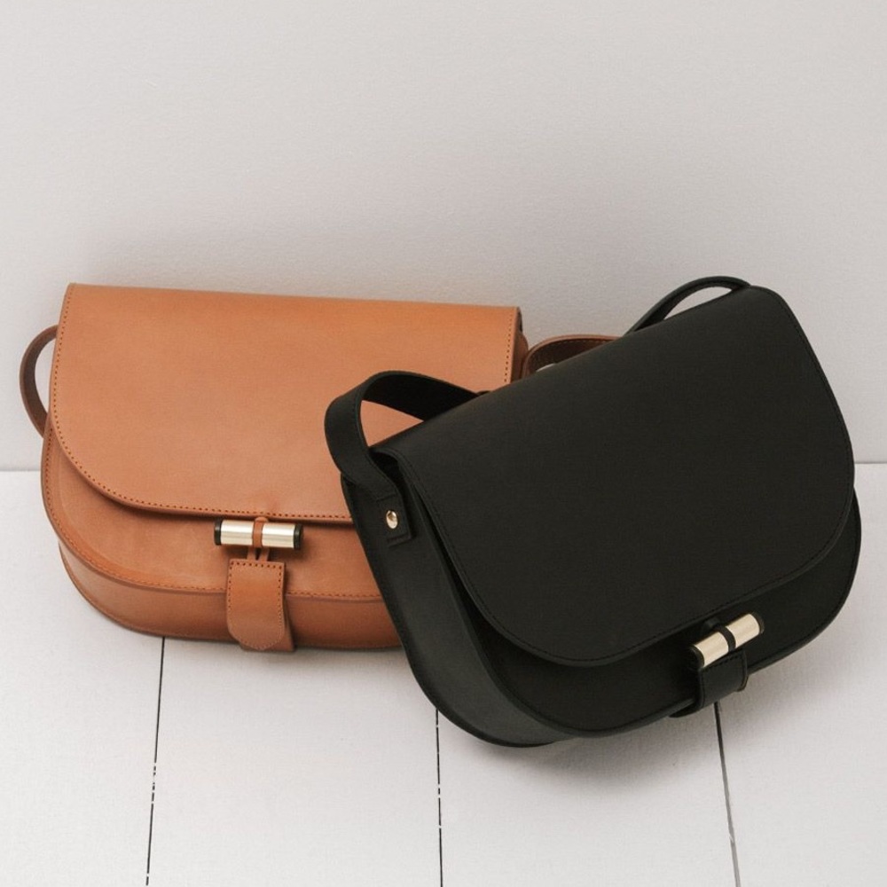 A.P.C. June Saddle Bag Cognac Leather